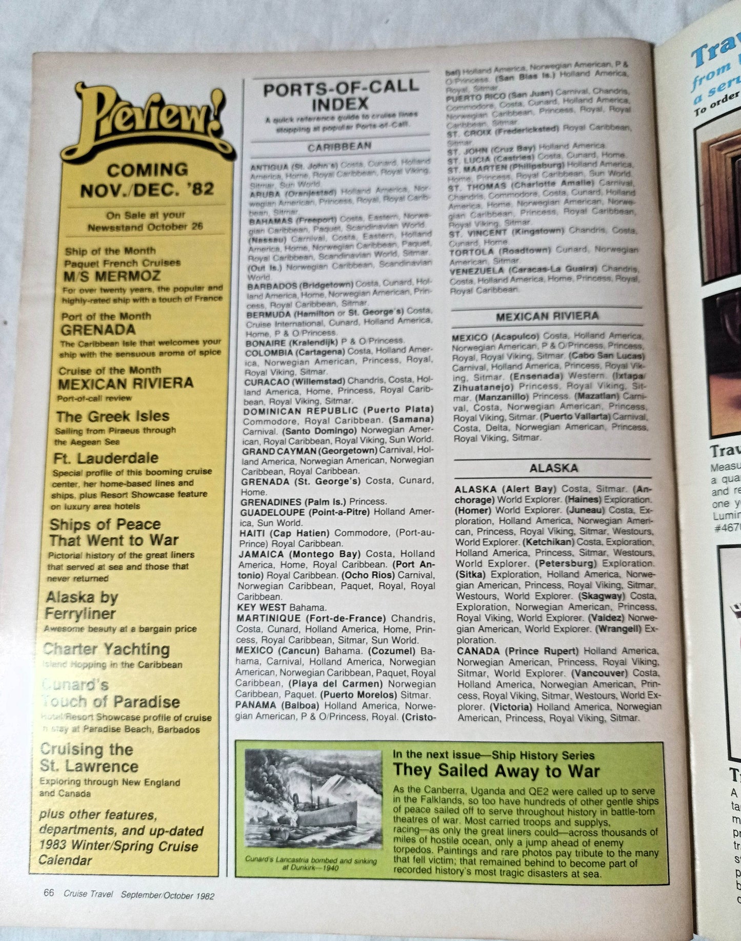 Cruise Travel Magazine October 1982 Tropicale Sitmar Nordic Prince - TulipStuff