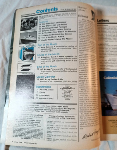Cruise Travel Magazine February 1983 ss Norway Holland America - TulipStuff