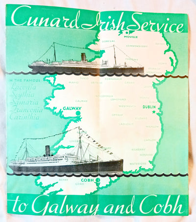Cunard Line 1933 Ireland Brochure Scythia Franconia Laconia Samaria - TulipStuff
