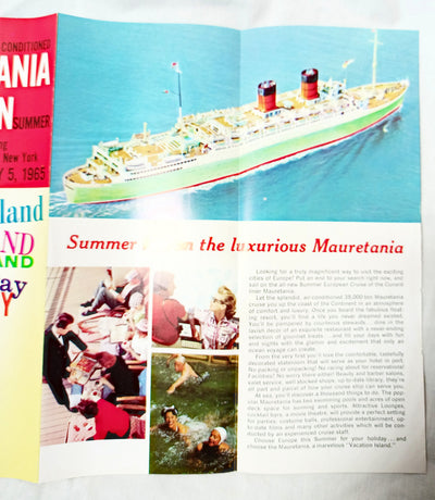Cunard Line Mauretania July 1965 European Cruise Brochure - TulipStuff