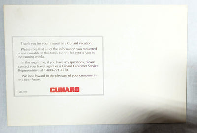 Cunard Queen Elizabeth 2 Cruise Ship Oversized 6"x9" Postcard 1980's - TulipStuff