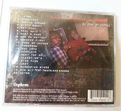 Mind Body & Soul Da Home Of Capone Chicago Gangsta Rap Album CD 2001 - TulipStuff