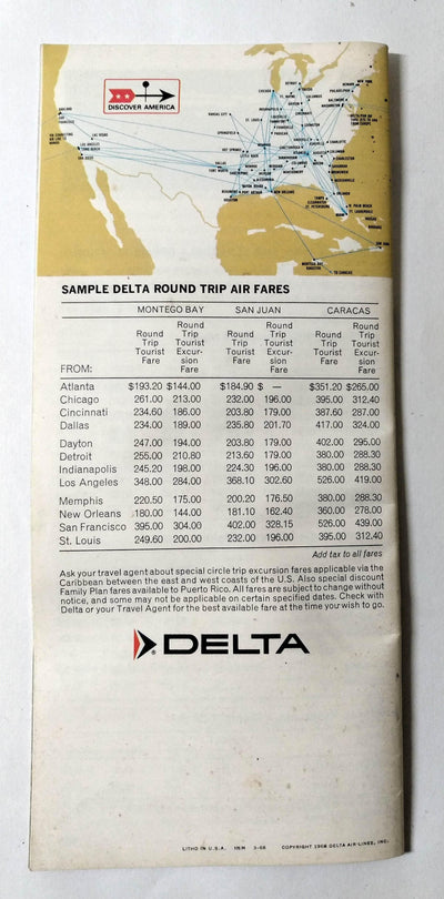 Delta Airlines Dream Vacations Packages Caribbean Brochure 1968 - TulipStuff