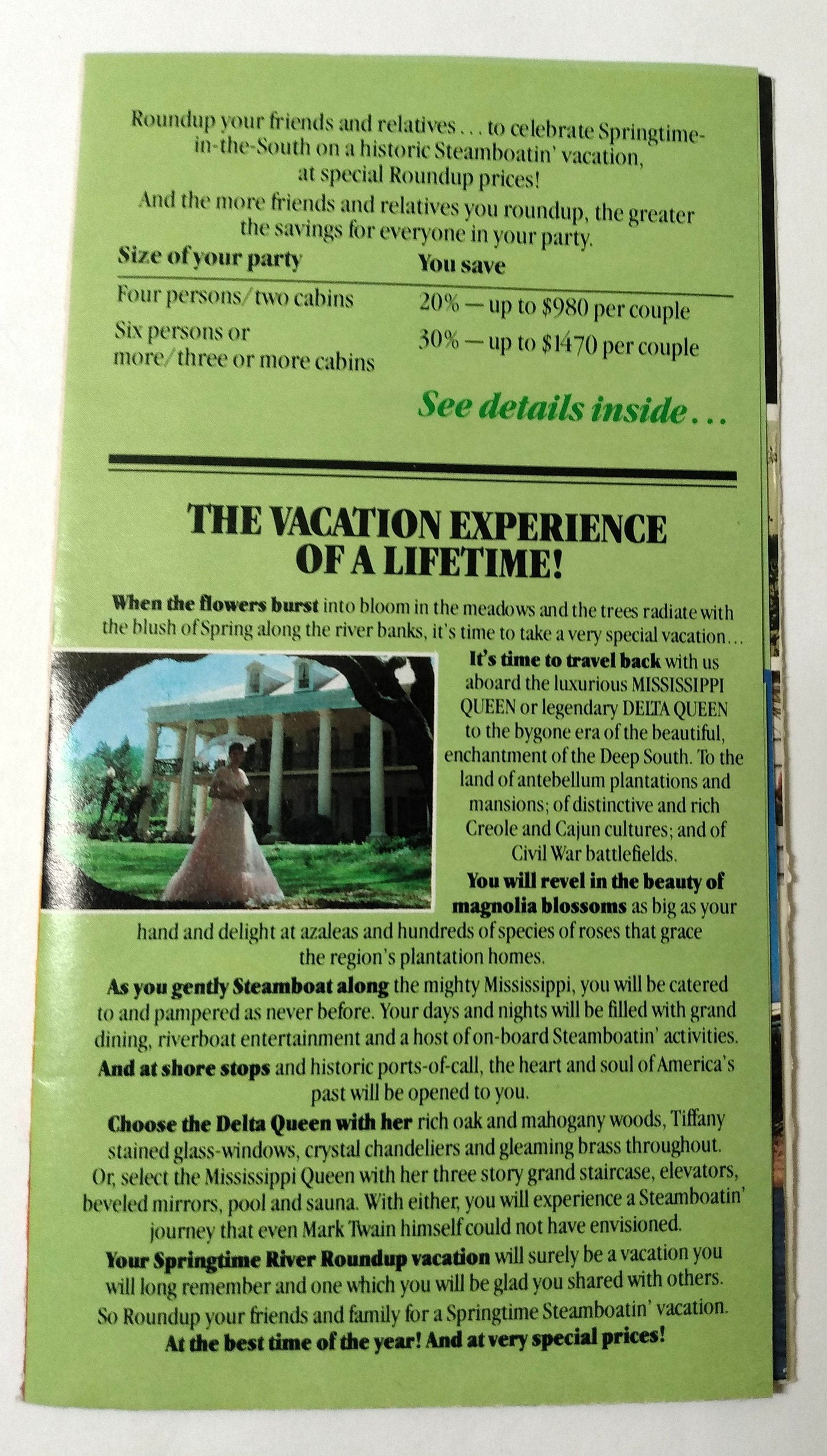 Delta Queen / Mississippi Queen Spring 1984 Steamboat River Cruises - TulipStuff