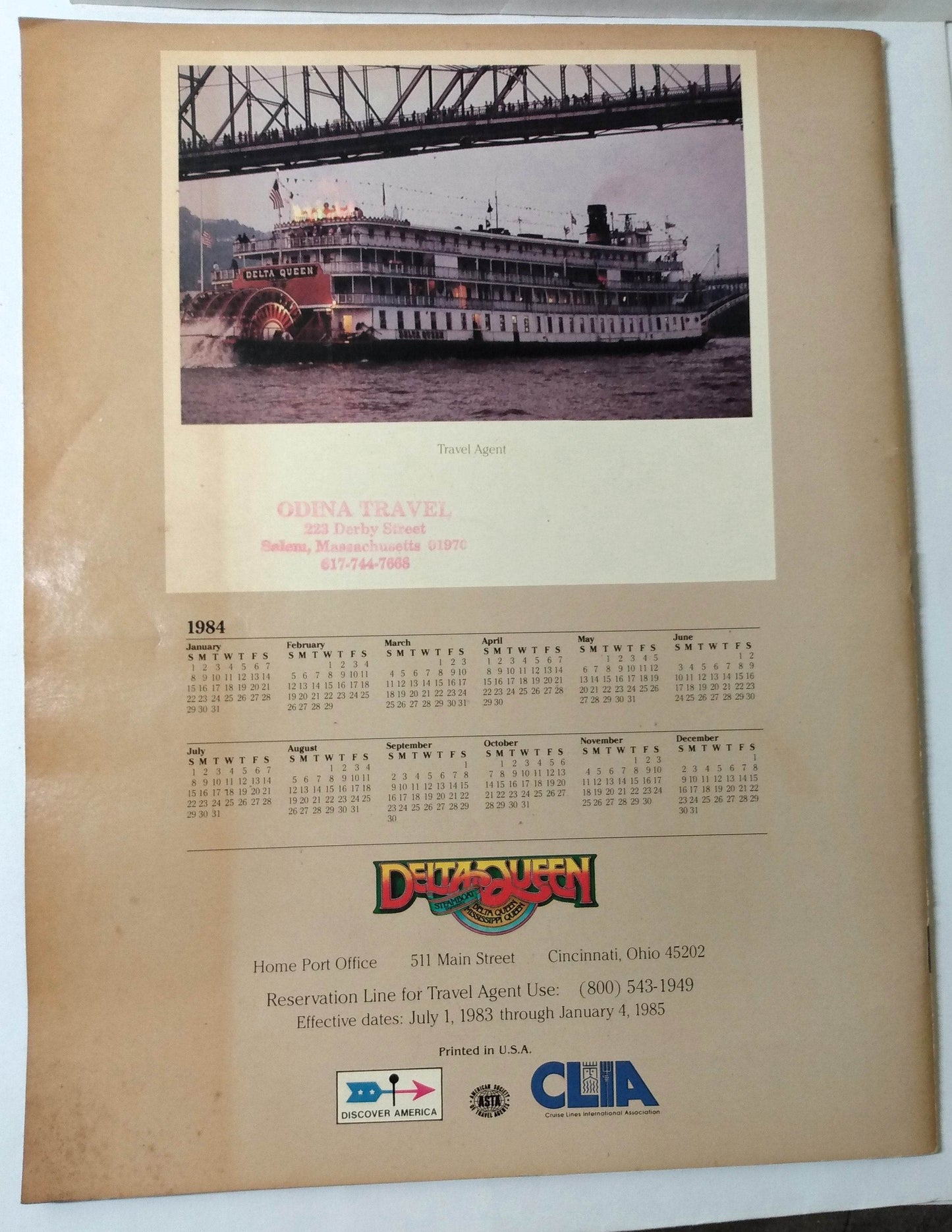 Delta Queen Steamboat Mississippi Queen 1984 World's Fair Cruise Brochure - TulipStuff