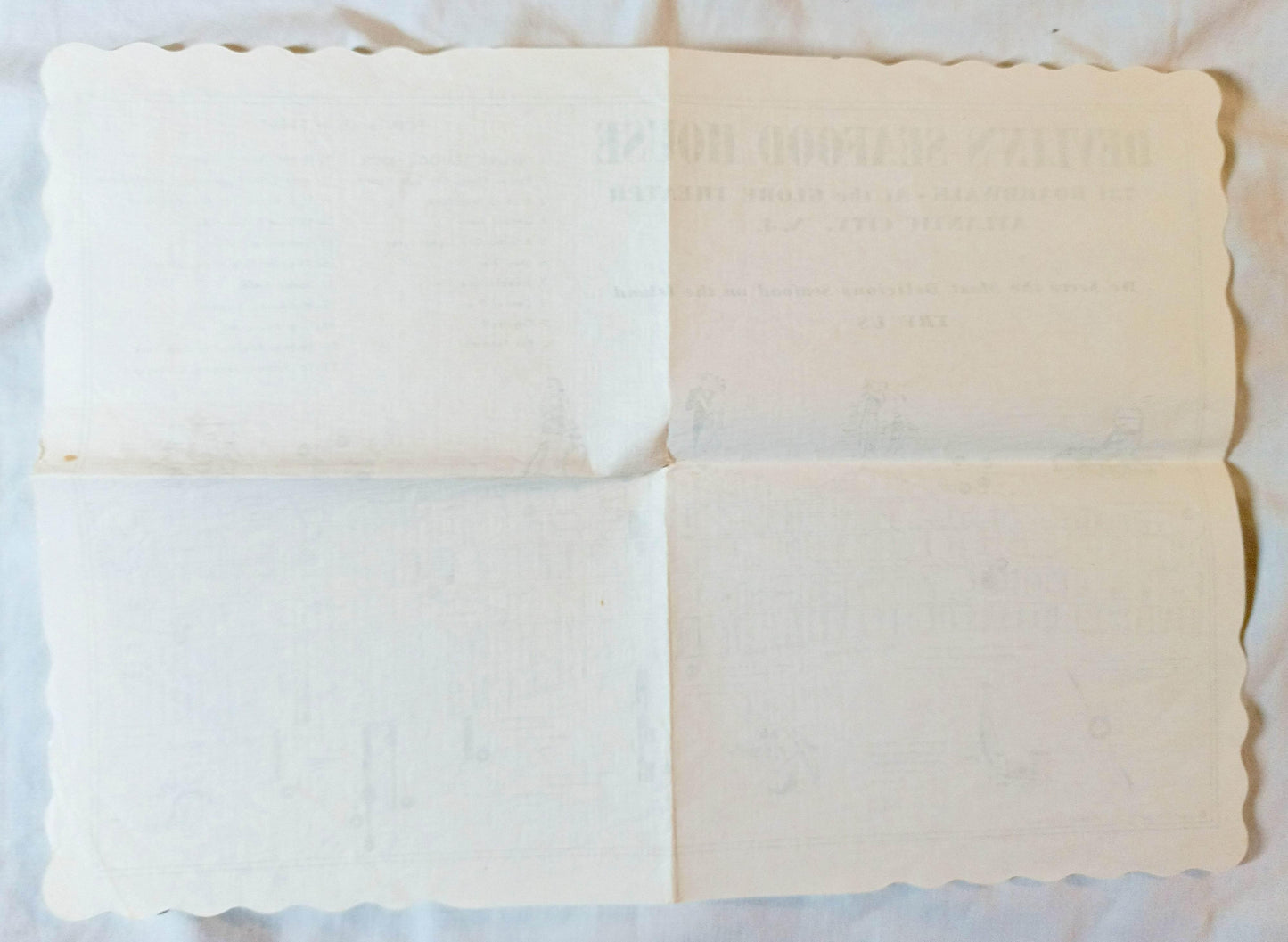 Devlin's Seafood House Placemat Boardwalk Atlantic City NJ 1966 - TulipStuff