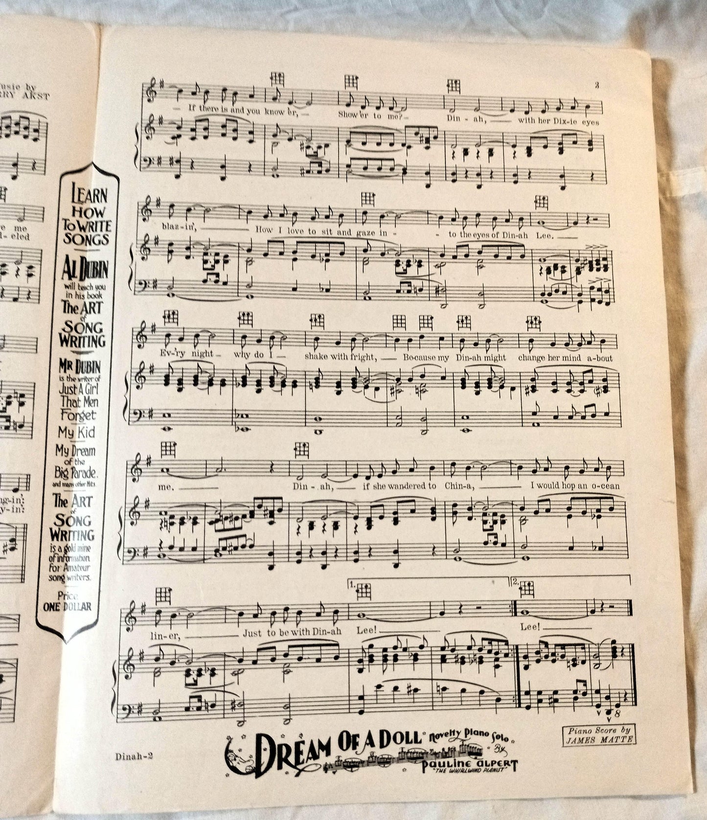 Dinah Rudy Vallee Lewis Young Akst Sheet Music 1931 - TulipStuff