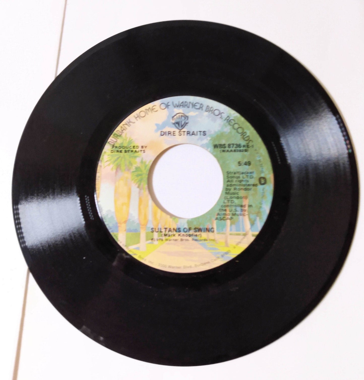 Dire Straits Sultans of Swing 7" 45rpm Vinyl Record WBS 8736 RE-1 1978 - TulipStuff