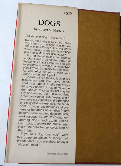 Dogs by Robert V Masters Galahad Books Hardcover 1966 - TulipStuff