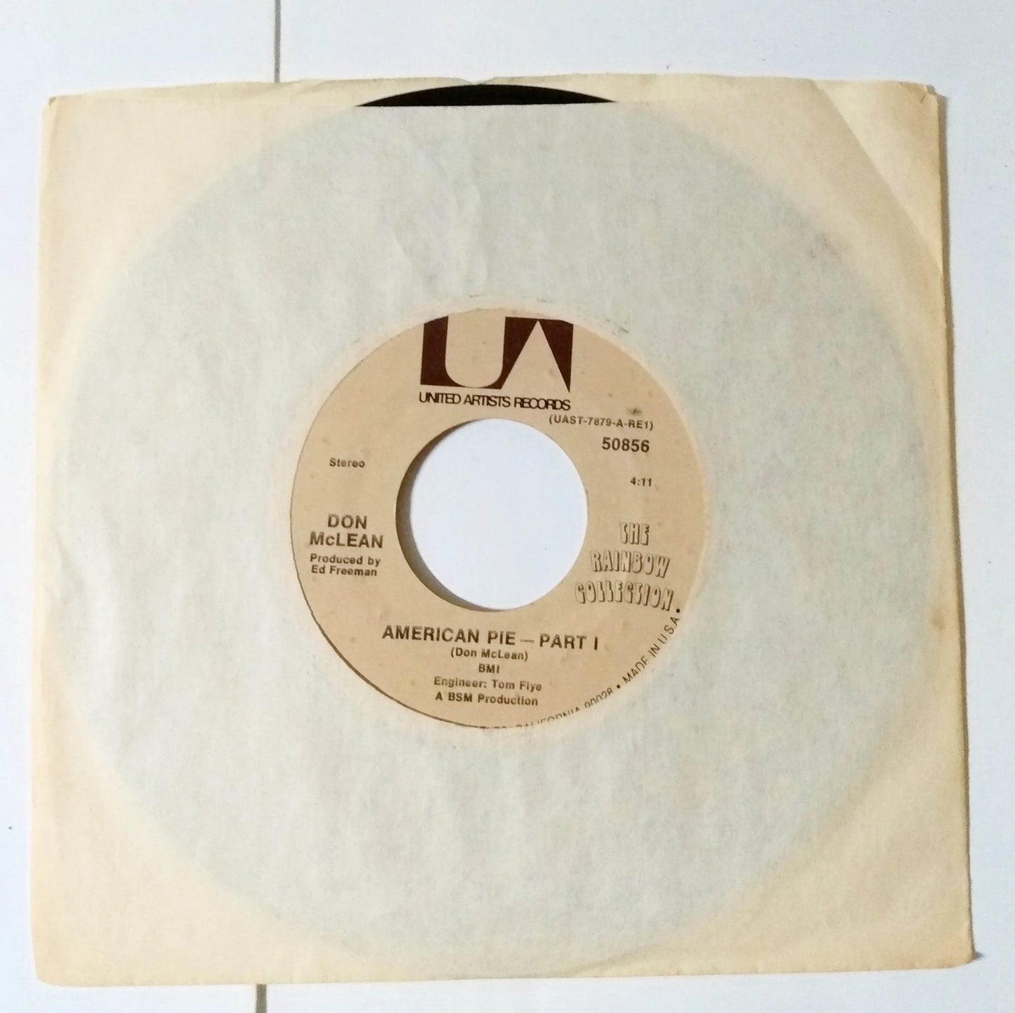 Don McLean American Pie 7" Vinyl 45RPM Record Classic Rock 1971 - TulipStuff