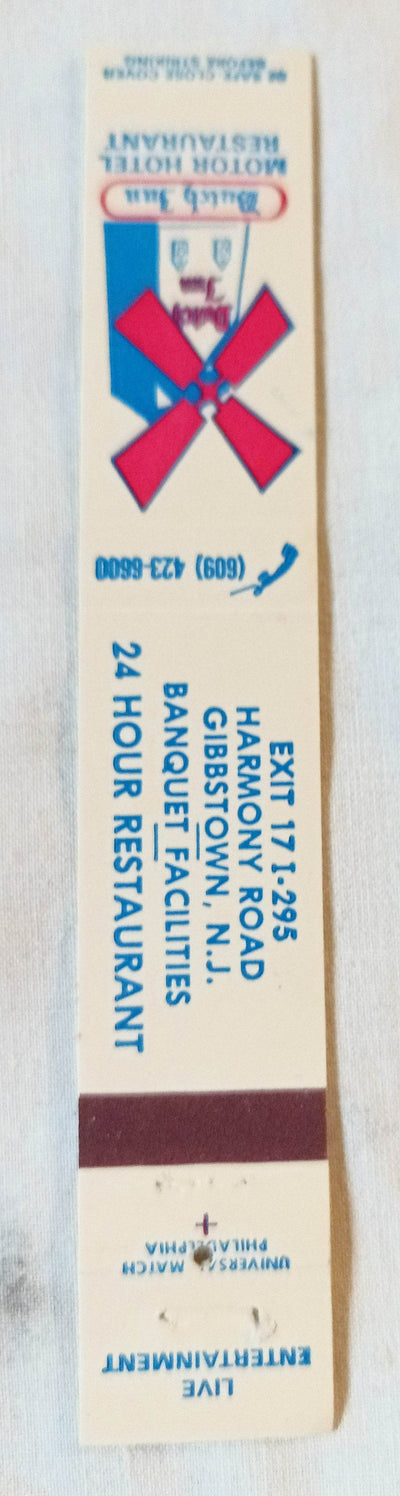Dutch Inn Motor Hotel Restaurant Gibbstown NJ Matchbook Cover 1980's - TulipStuff