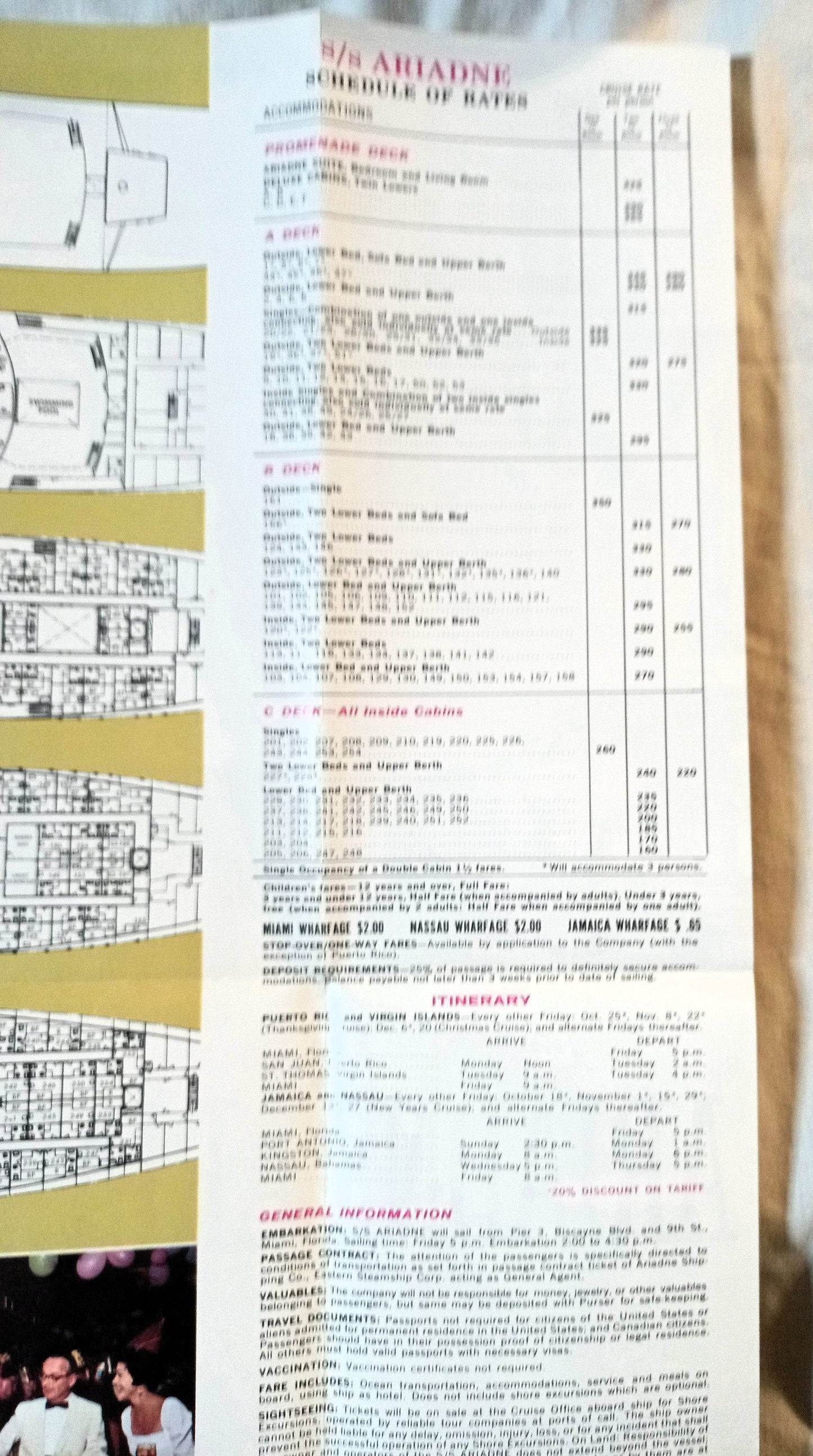 Eastern Steamship Lines ss Ariadne Caribbean Cruises Brochure 1963 - TulipStuff