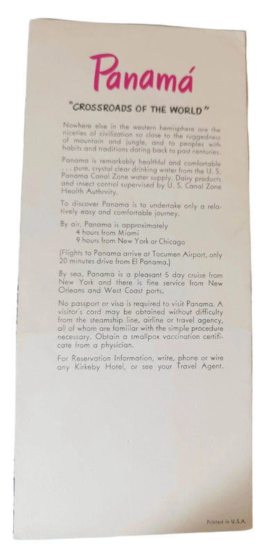 El Panama Hotel Kirkeby Hotels Panama City Brochure Early 1950's - TulipStuff