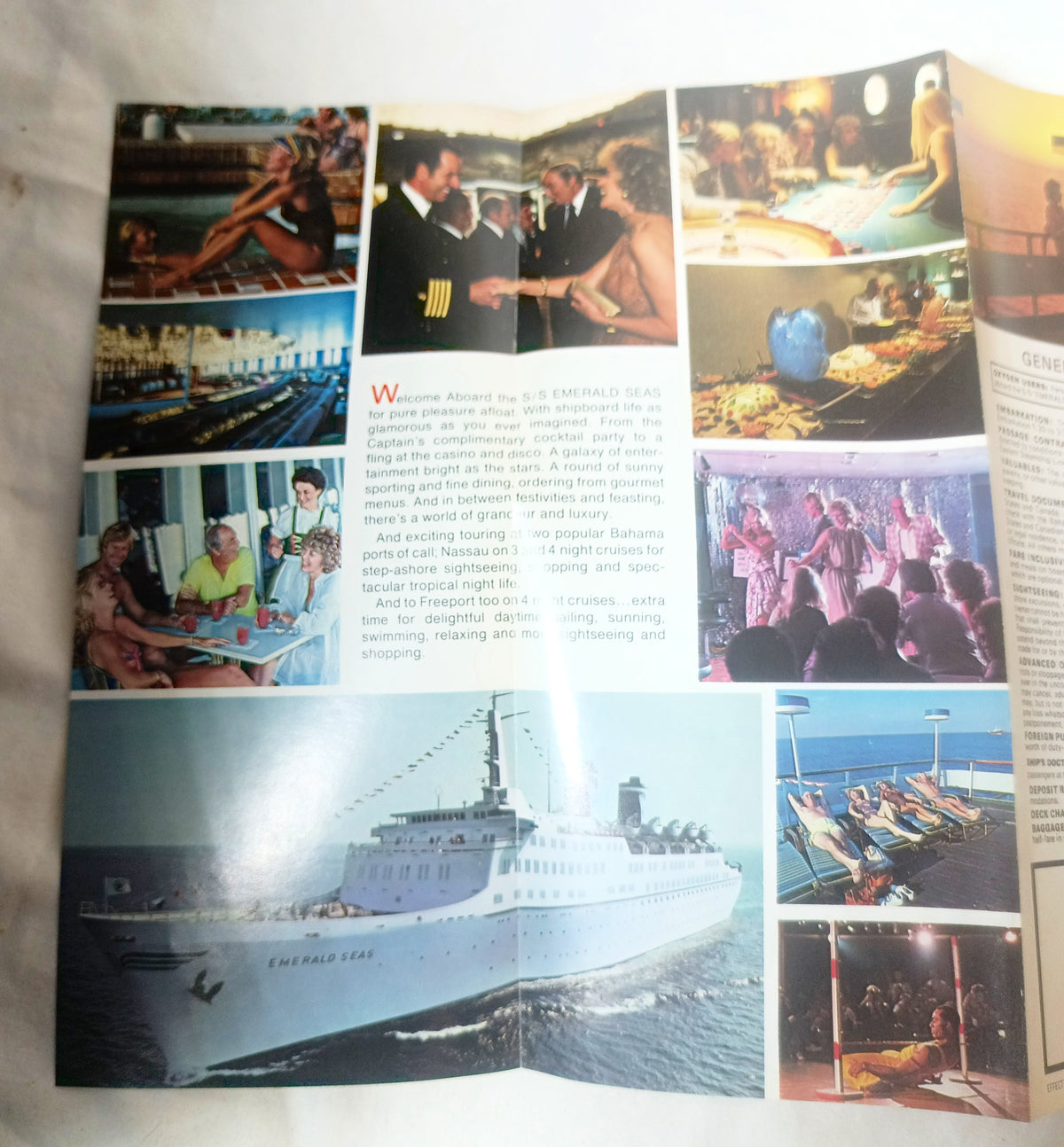 Eastern Cruise Lines ss Emerald Seas 1980 Bahamas Cruises Brochure - TulipStuff