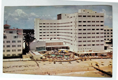 The Empress Hotel Pool Cabana Club Miami Beach Florida 1950's Postcard - TulipStuff