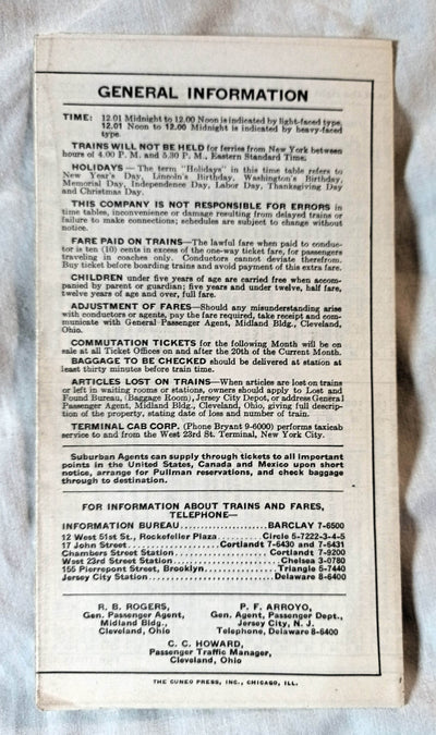Erie Railroad 1938 Suburban Timetables Mainline Newark Bergen Co RR - TulipStuff
