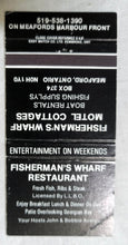 Load image into Gallery viewer, Fisherman's Wharf Motel Cottages Restaurant Meaford ON Matchbook 1970's - TulipStuff