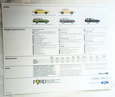 Ford Pinto 1977 Dealer Sales Brochure Pony Runabout Sedan Wagon - TulipStuff