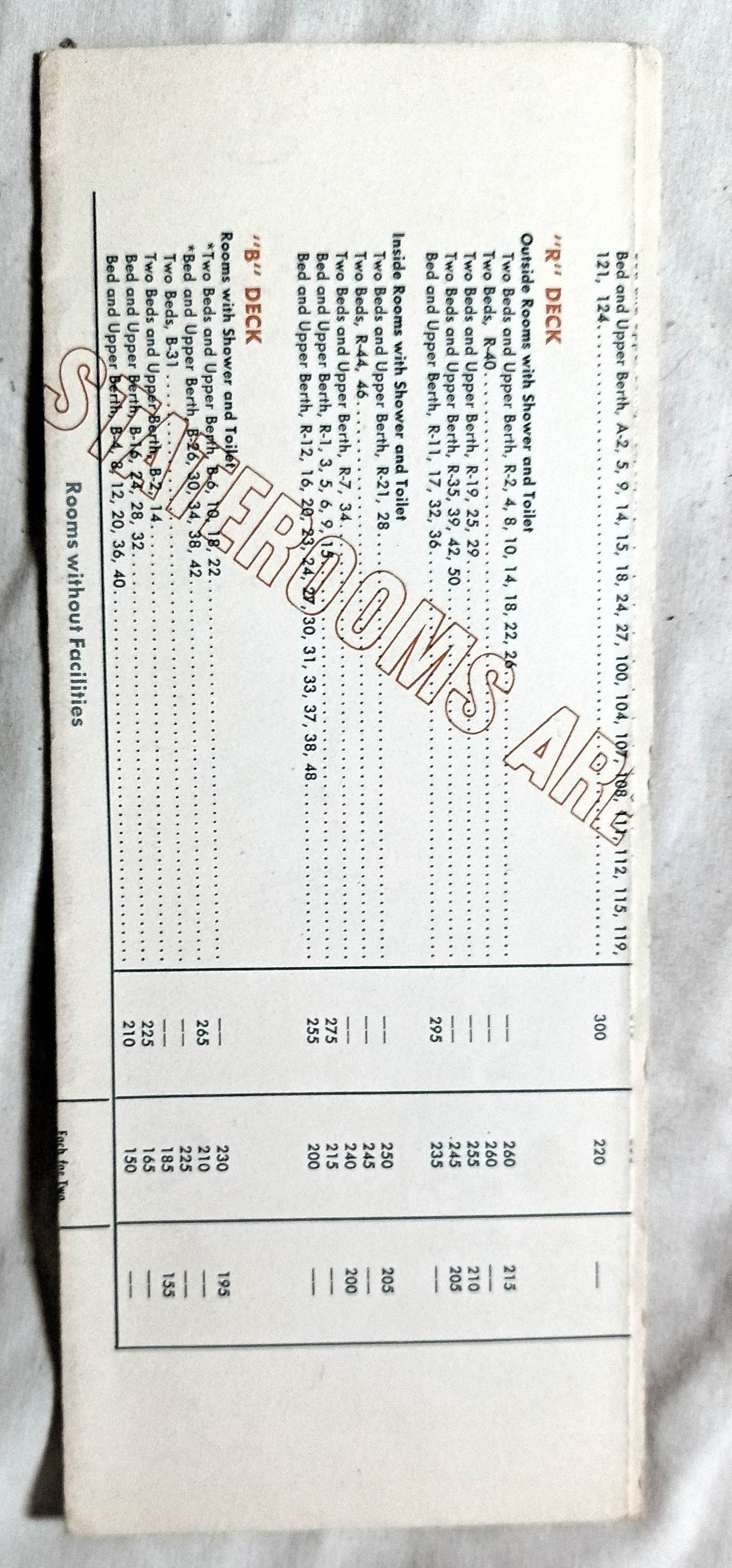 Cunard Line RMS Franconia 1967 6-Day Cruises To Bermuda Brochure - TulipStuff