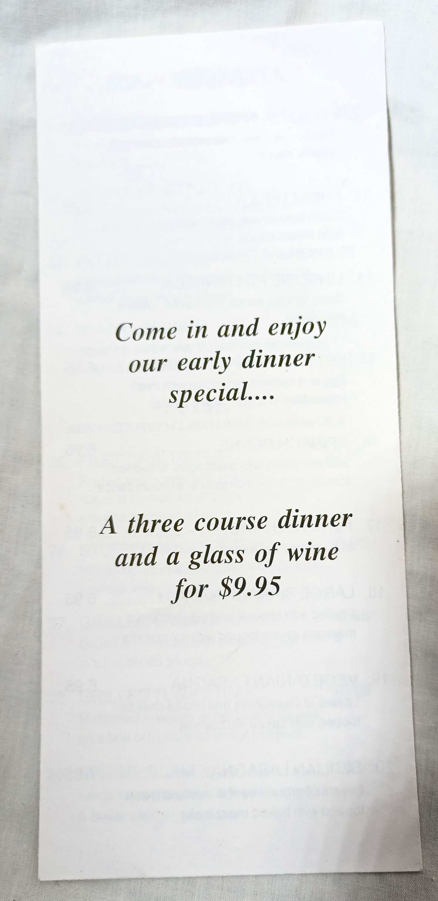 Frutti Di Mare Restaurant E 4th St East Village NYC Takeout Menu 2001 - TulipStuff