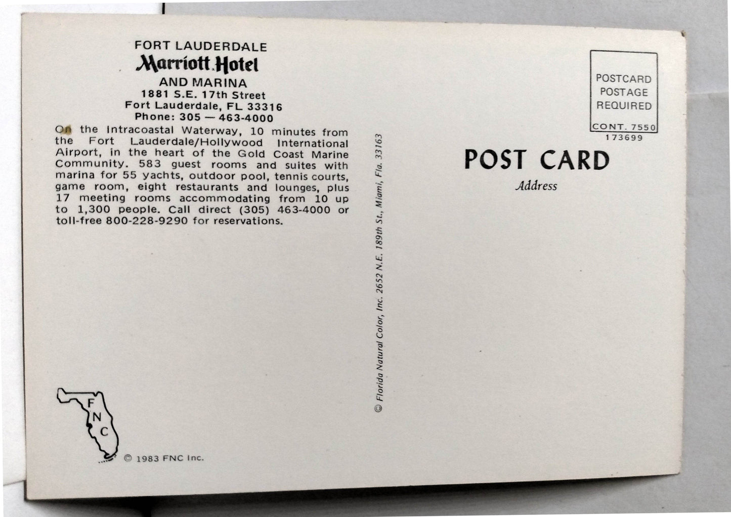 Fort Lauderdale Marriott Hotel And Marina Intracoastal Waterway Florida 1983 - TulipStuff