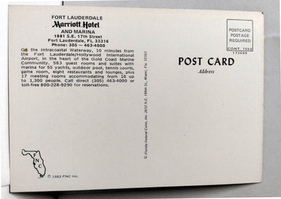 Fort Lauderdale Marriott Hotel And Marina Intracoastal Waterway Florida 1983 - TulipStuff