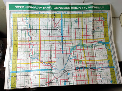 Genessee County Michigan 1972 Highway Map Parks Recreation - TulipStuff