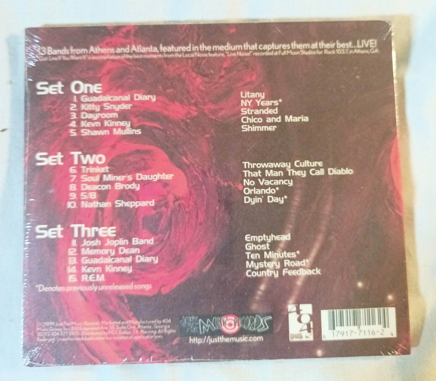 Got Live If You Want It Atlanta Athens GA Indie Rock Compilation CD 1999 - TulipStuff