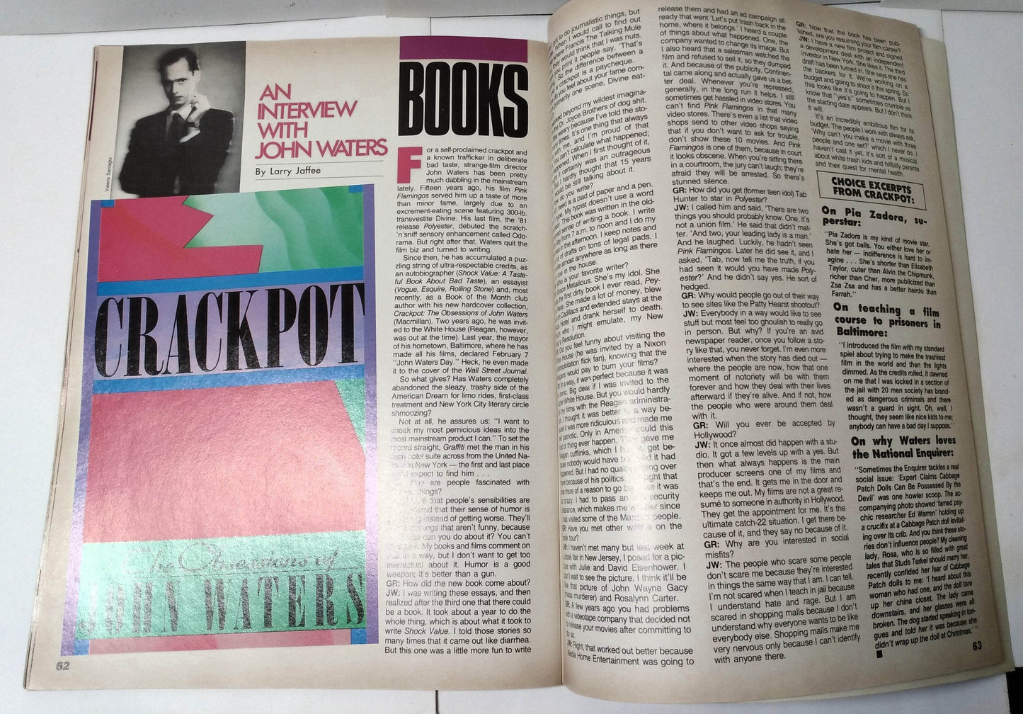 Graffiti Magazine January 1987 Pee Wee Herman John Candy Debbie Harry - TulipStuff