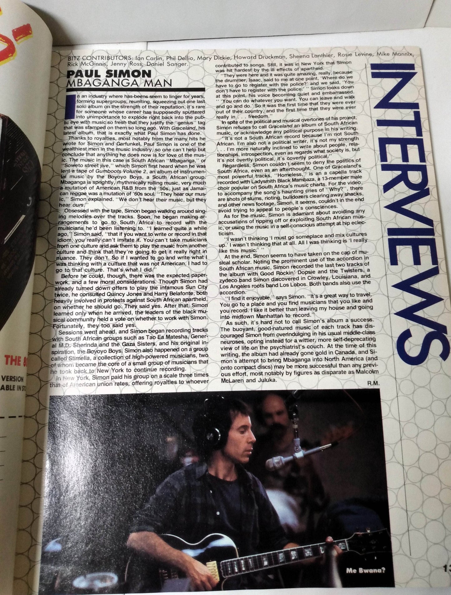 Graffiti Magazine November 1986 Bananarama Iggy Pop Human League Japan - TulipStuff