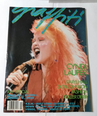 Graffiti November 1986 Canadian Music Magazine Cyndi Lauper REM B52s - TulipStuff