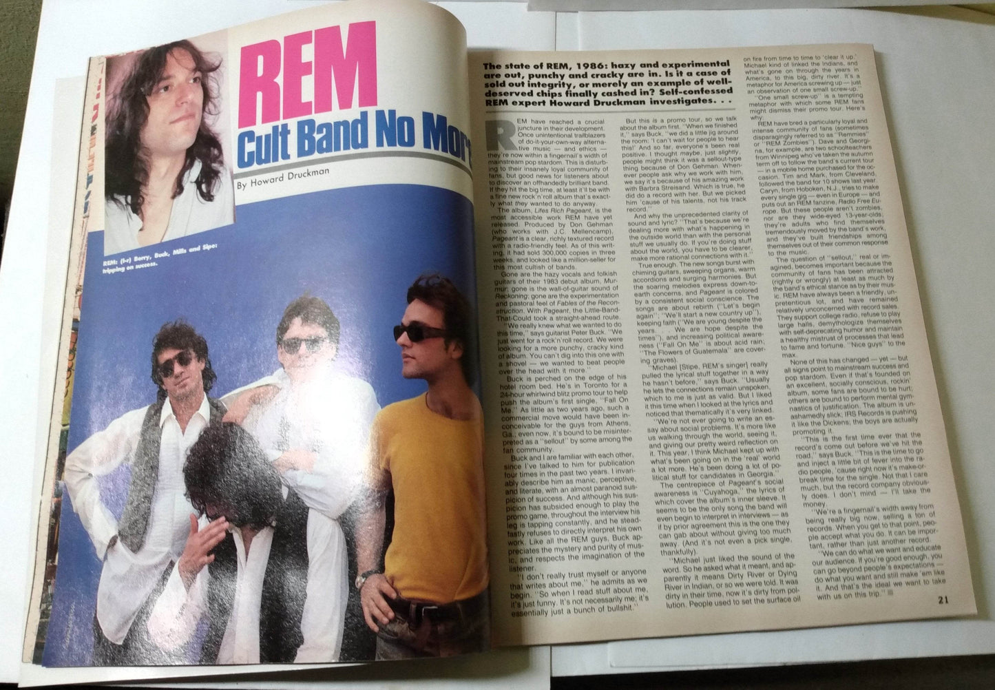 Graffiti November 1986 Canadian Music Magazine Cyndi Lauper REM B52s - TulipStuff