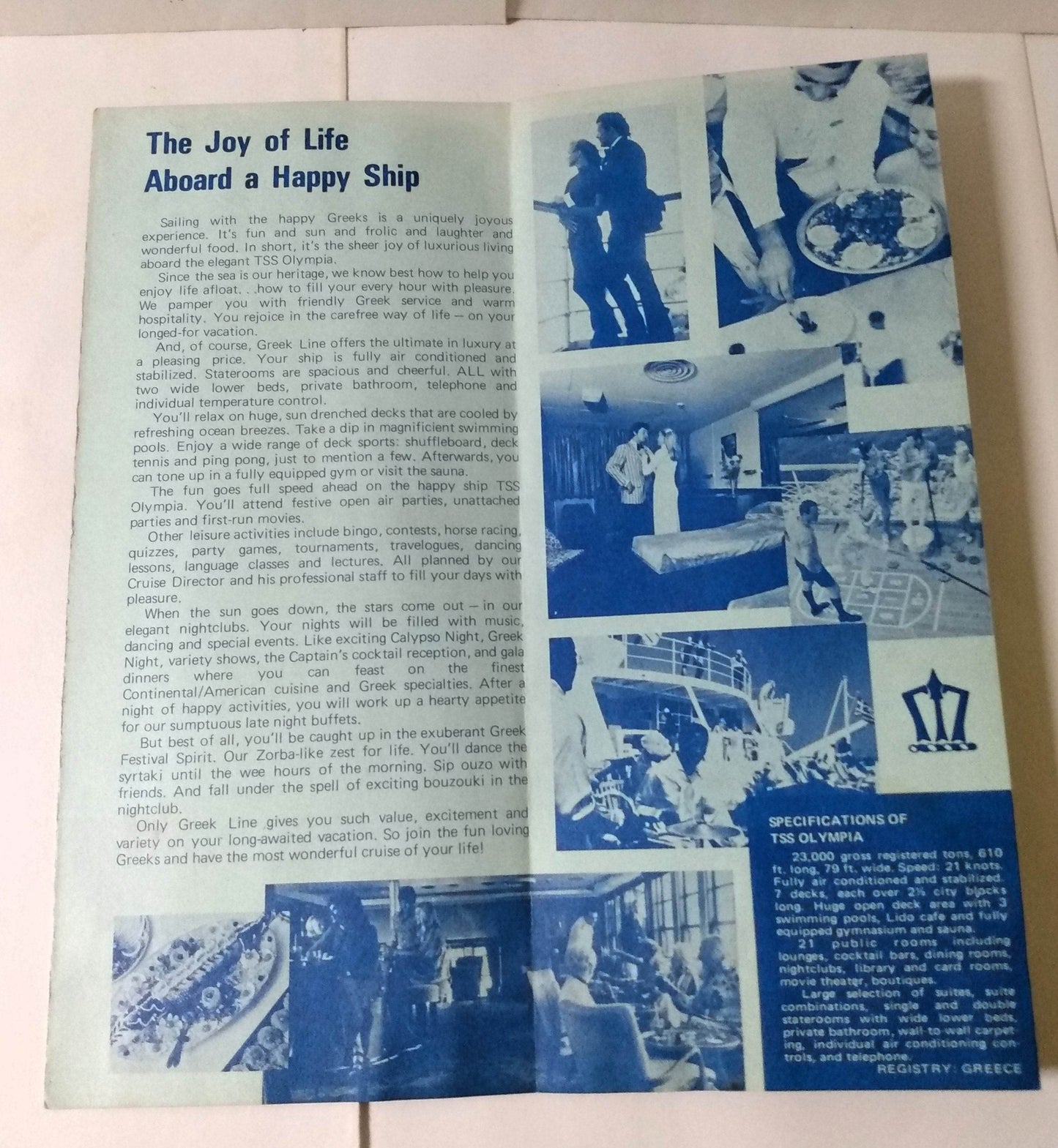 Greek Line TSS Olympia 1974 Winter Cruises From New York Brochure - TulipStuff