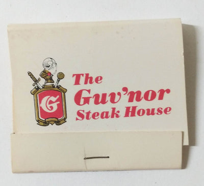 The Guv'nor Steak House Madison Ave Manhattan Matchbook 1980's - TulipStuff