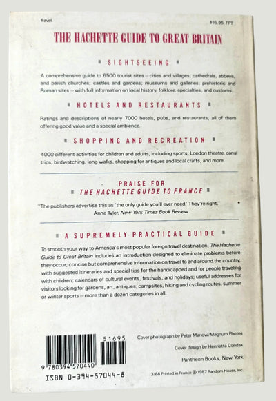 The Hachette Guide To Great Britain Pantheon Books 1988 - TulipStuff