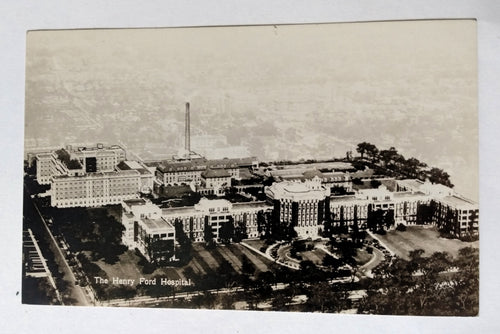 Henry Ford Hospital Detroit Michigan Real Photo Postcard 1940's - TulipStuff