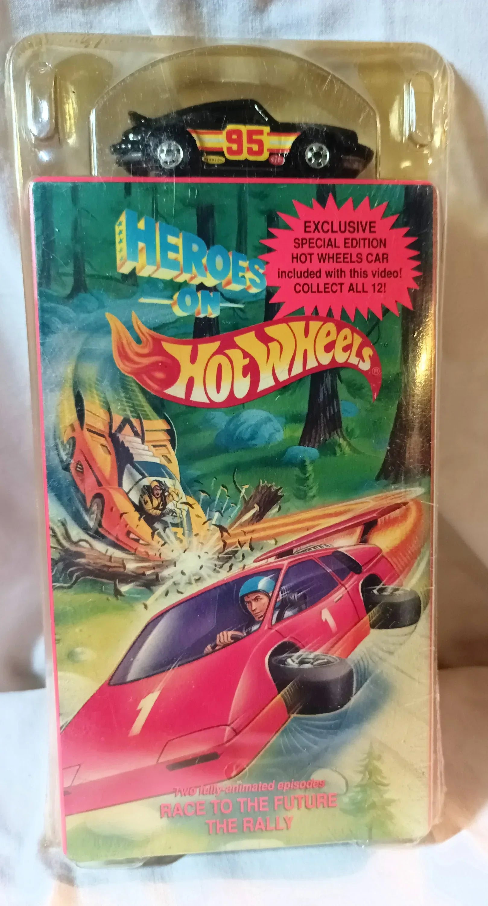 Heroes On Hot Wheels 2-Episode VHS with Porsche P-911 Car 1991