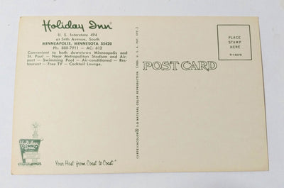 Holiday Inn Minneapolis Minnesota US494 & 34th Ave 1960's Postcard - TulipStuff
