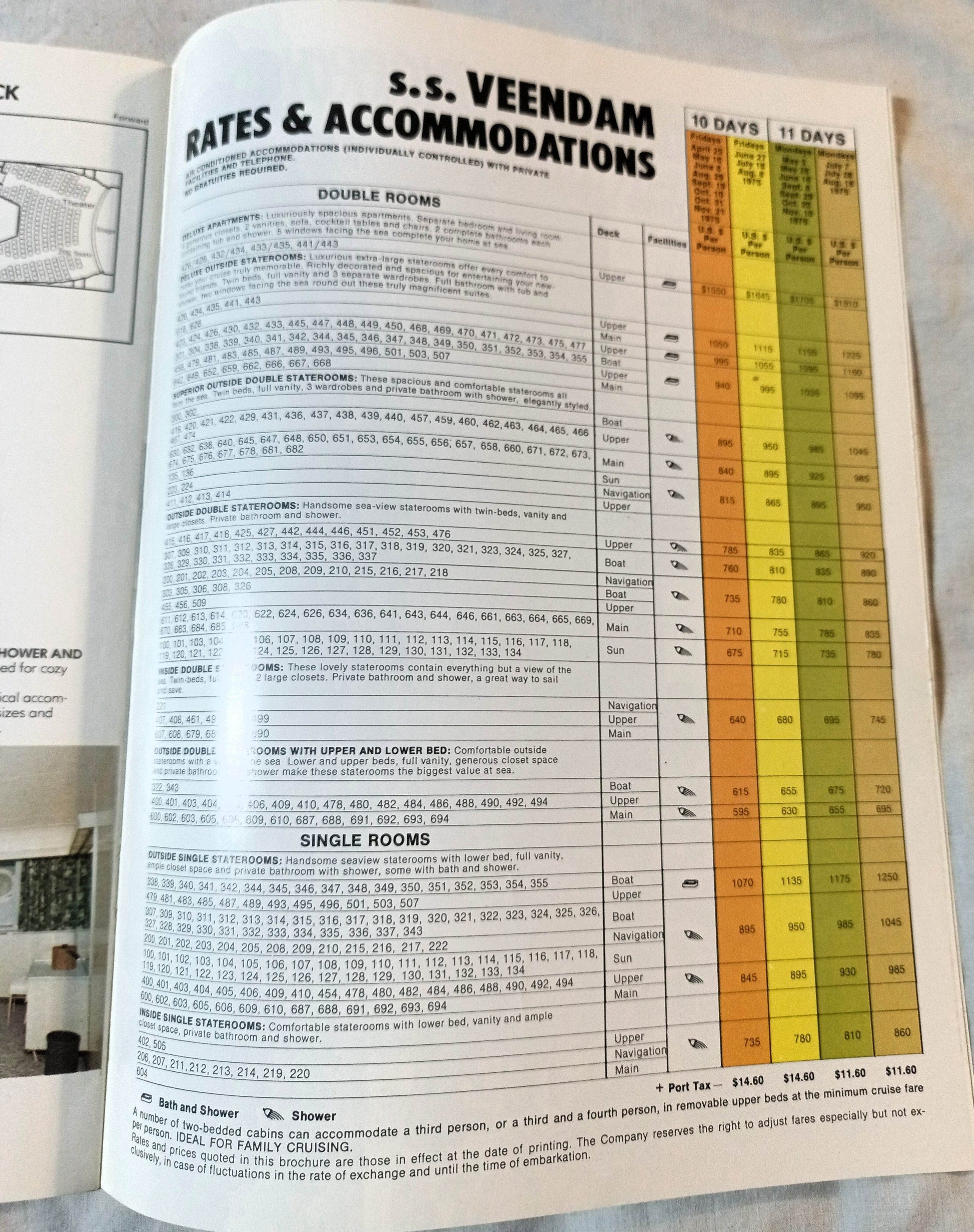 Holland America Cruises ss Veendam 1975 Caribbean Cruises from New York Brochure - Tuliptuff