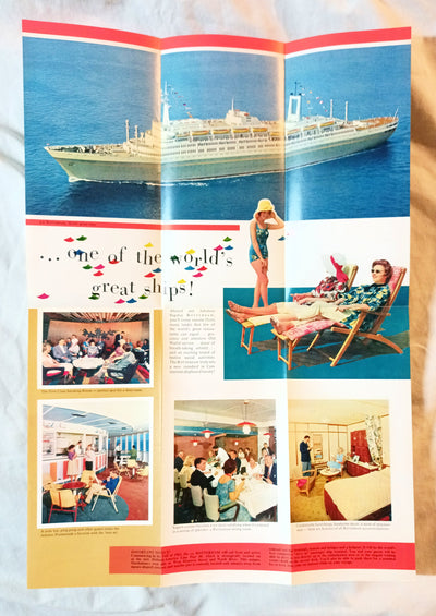 Holland America Line ss Rotterdam Cruise Ship Brochure 1962 - TulipStuff