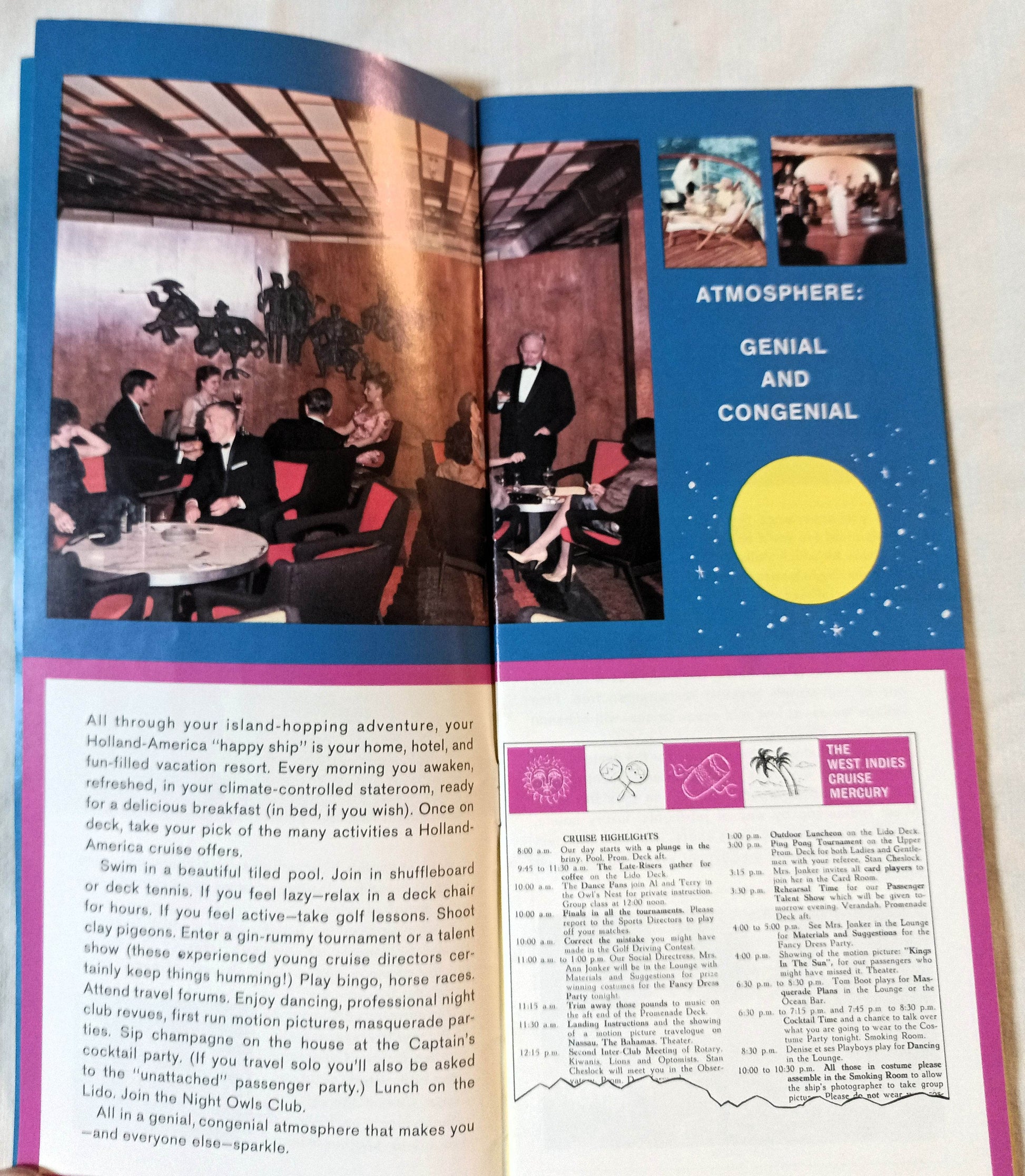 Holland America Fall/Winter 1966-67 West Indies Cruises Brochure - TulipStuff