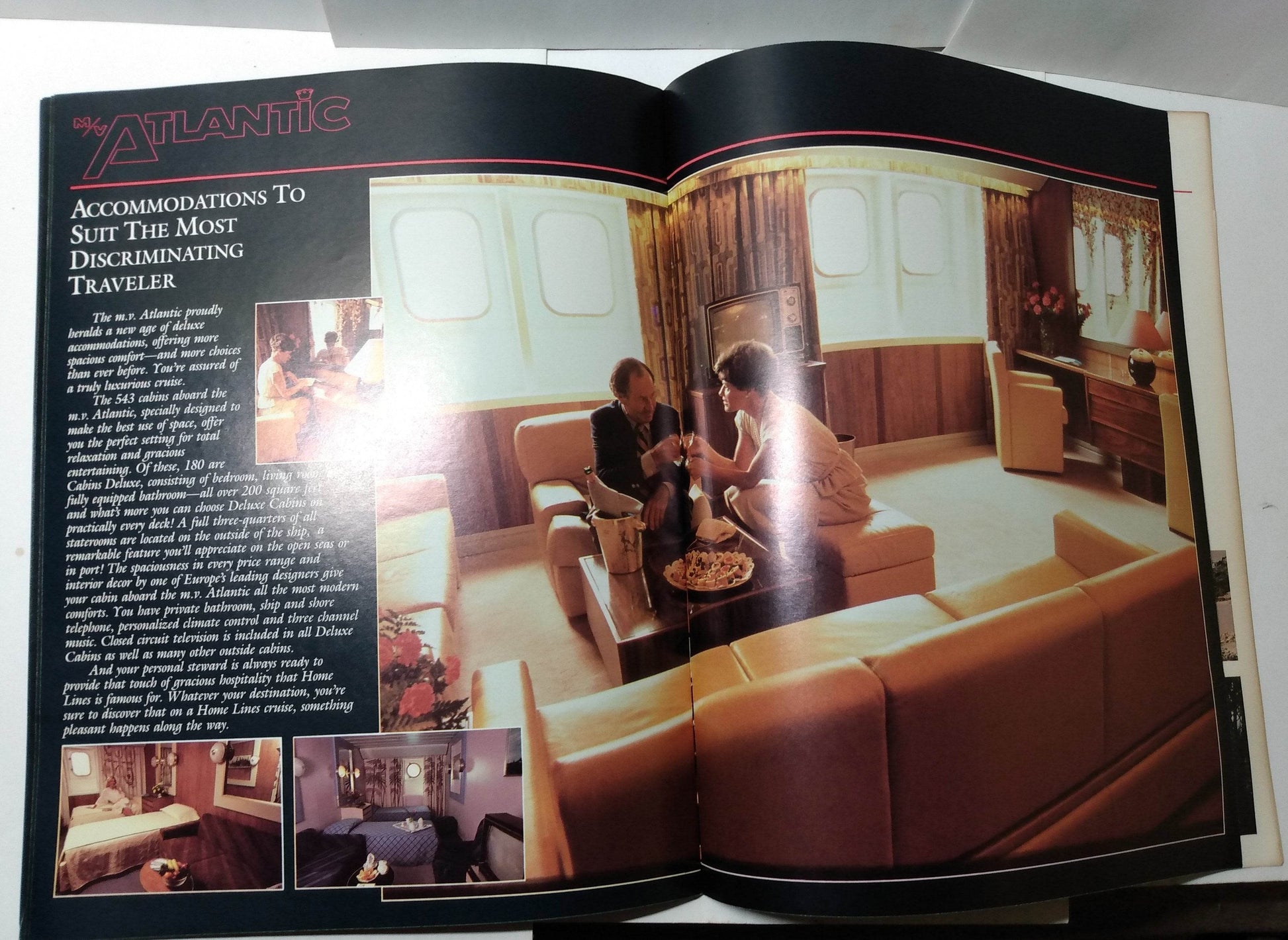 Home Lines mv Atlantic 1982-83 Florida Caribbean Bermuda Cruise Brochure - TulipStuff