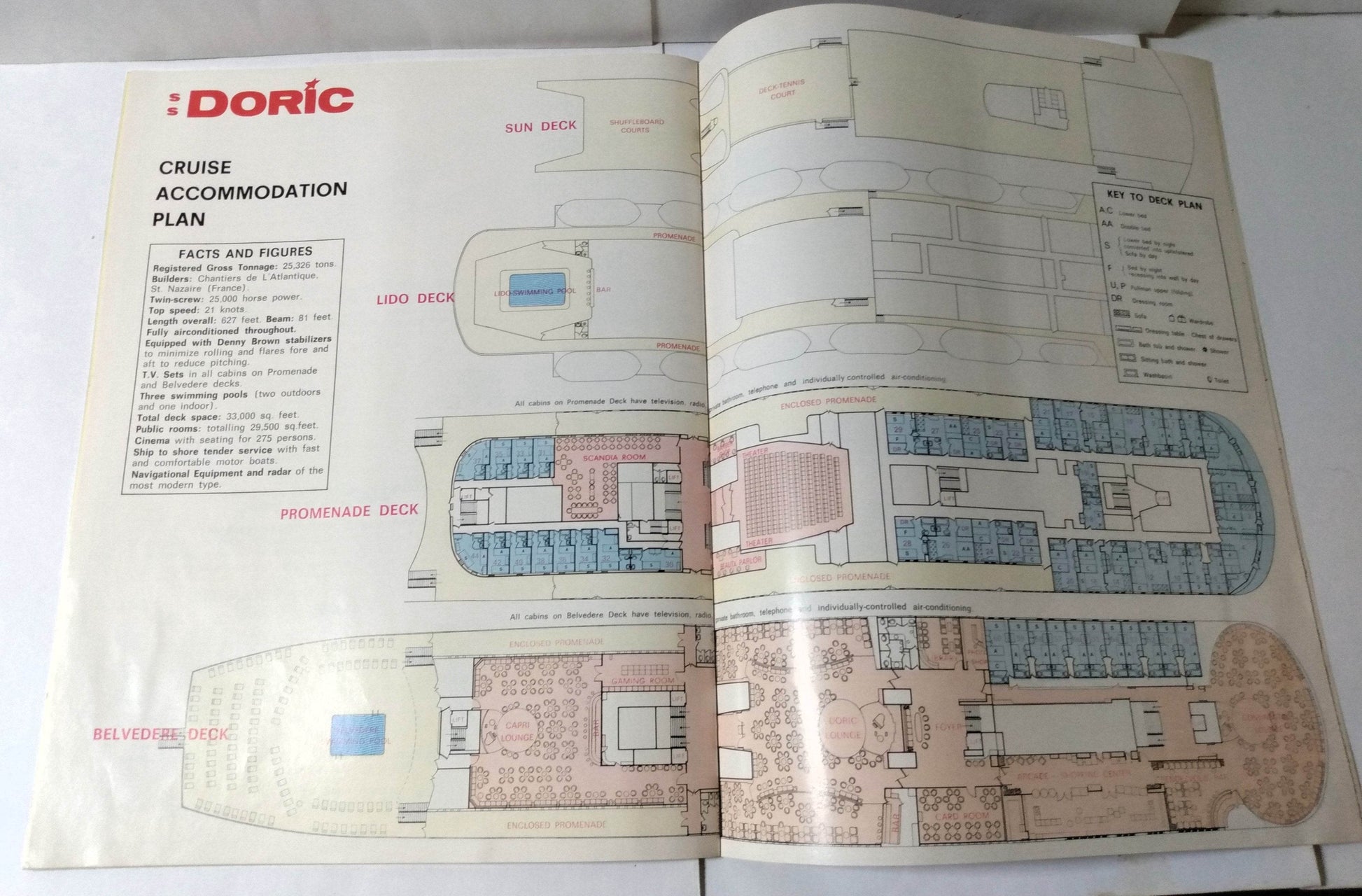 Home Lines ss Doric 1980-81 Gala Cruises Florida Caribbean Brochure - TulipStuff