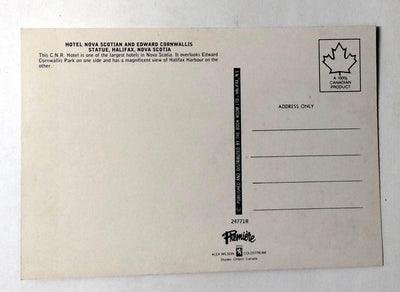Hotel Nova Scotian and Edward Cornwallis Statue Halifax Nova Scotia 1980's - TulipStuff