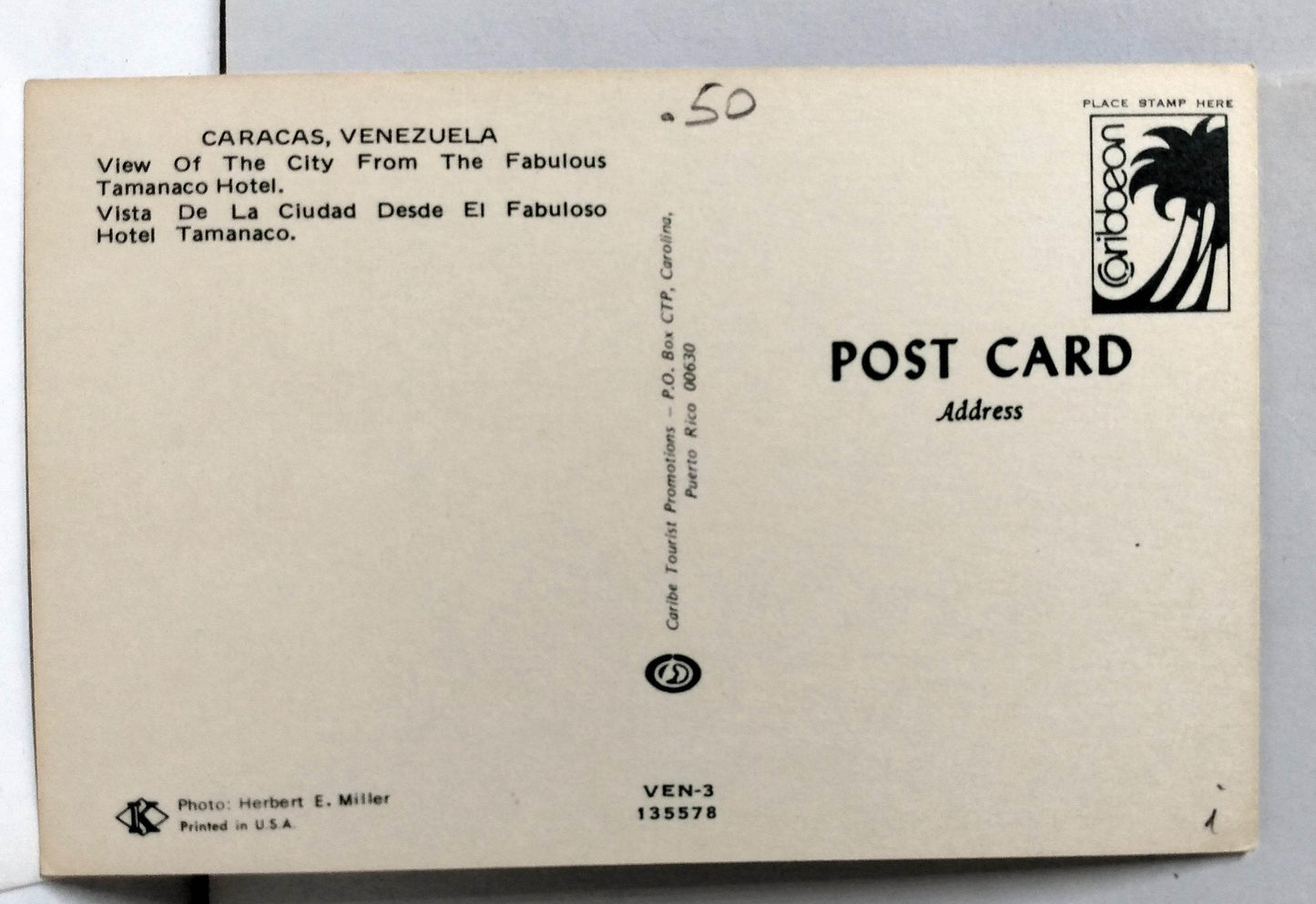 Tamanaco Hotel Pool View Of Caracas Venezuela Postcard 1970's - TulipStuff