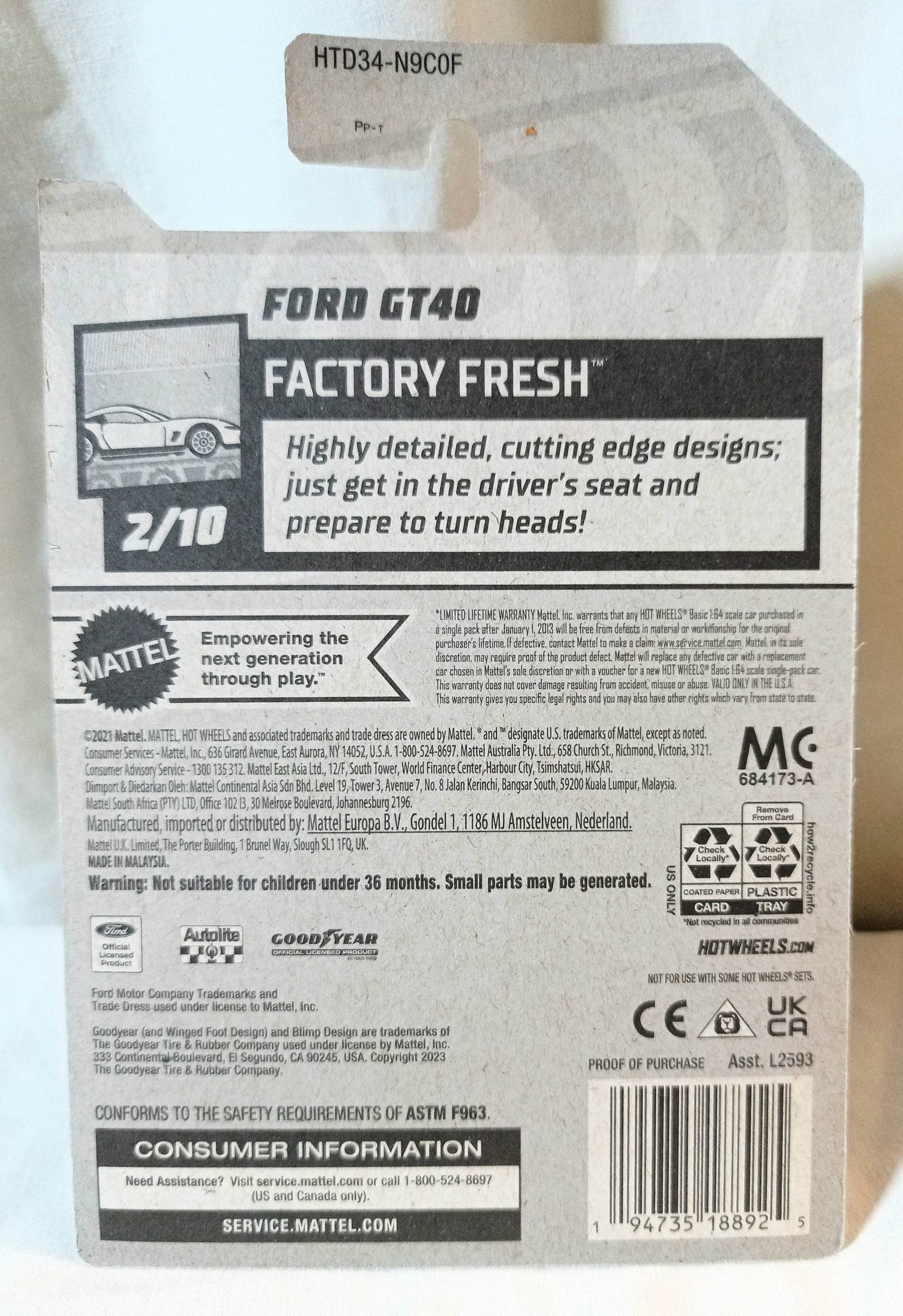 Hot Wheels 2024 Ford GT-40 Racing Car Factory Fresh Blue - TulipStuff