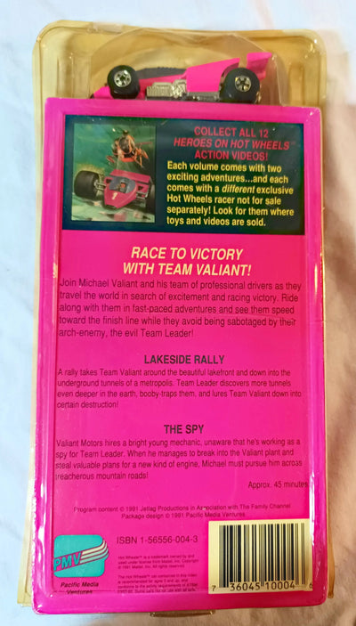 Heroes On Hot Wheels 2-Episode VHS with Neon Pink Shadow Jet Car 1991 - TulipStuff
