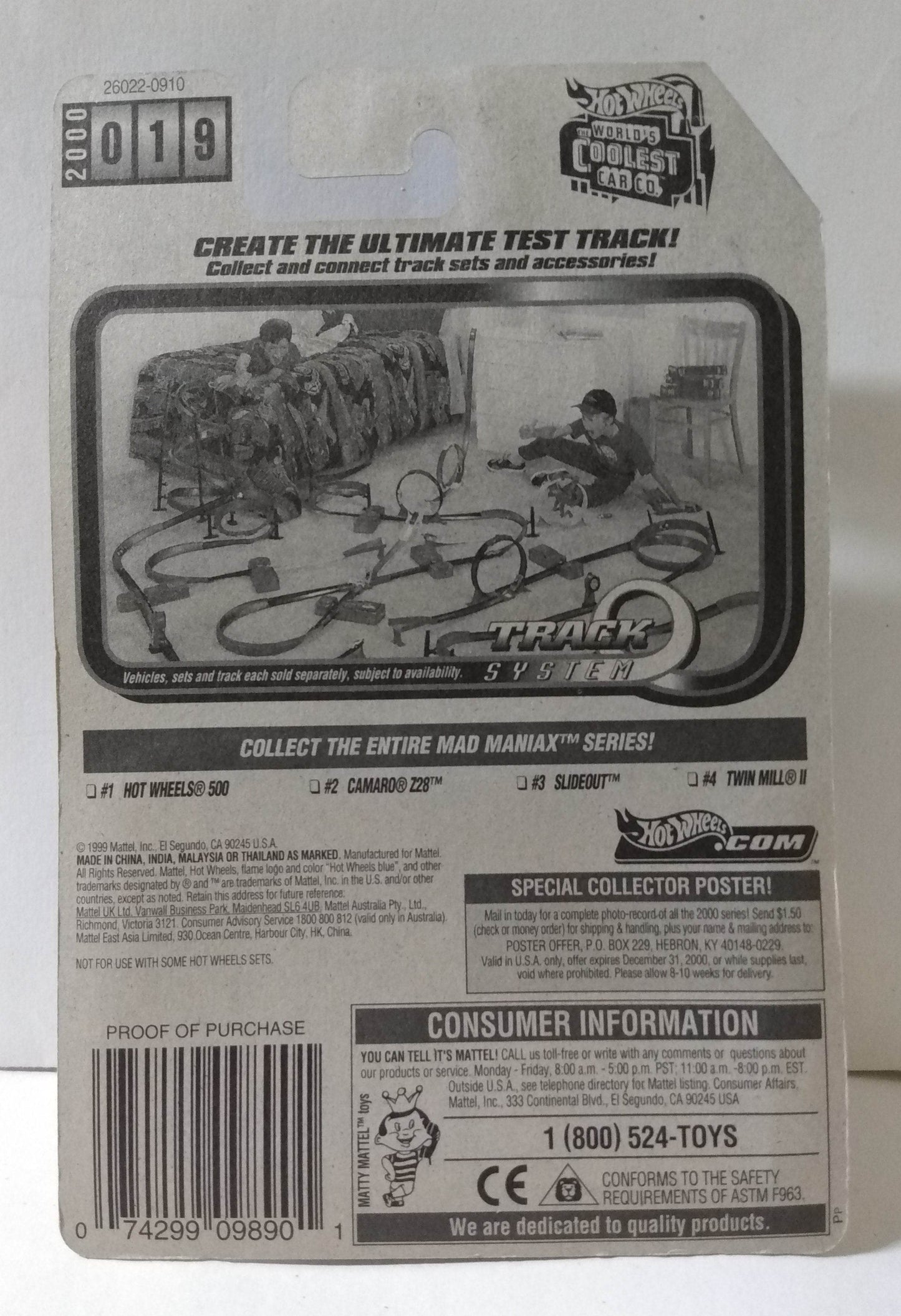 Hot Wheels Mad Maniax Slideout Sprint Car 2000 Collector #019 - TulipStuff