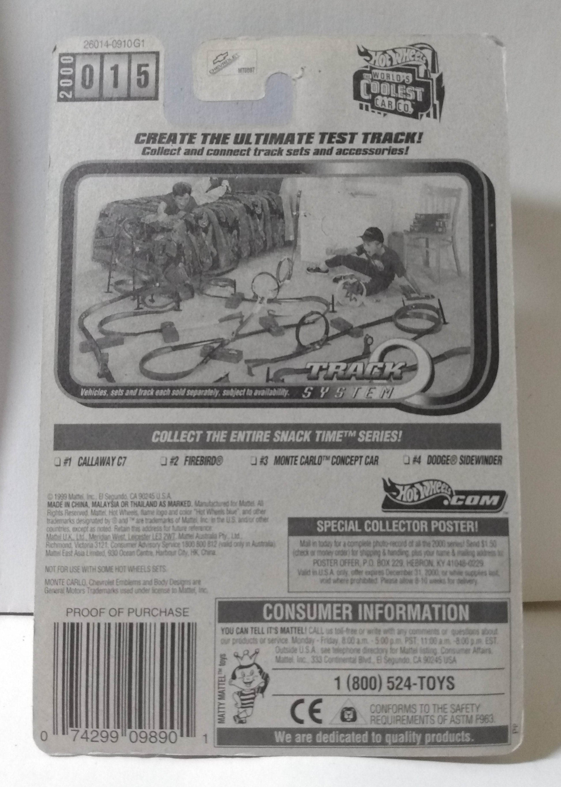 Hot Wheels Snack Time Series Monte Carlo Concept Car 2000 #015 - TulipStuff