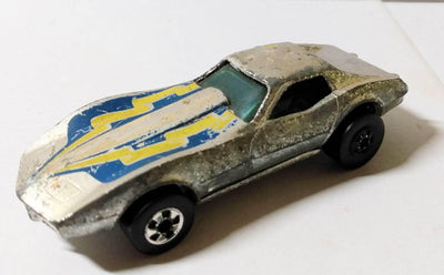 Hot Wheels 9206 Super Chromes Corvette Stingray Hong Kong 1977 bw - TulipStuff